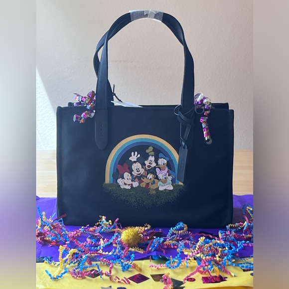π DISNEY X COACH MICKEY MOUSE AND THE GANG CANVAS TOTE 30 π NWT π - Picture 14 of 16